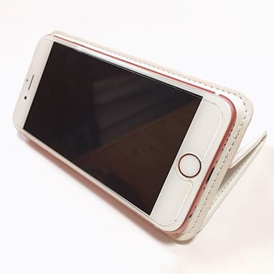 【iPhone/Android共用】高級本革シープスキン手帳型スマホケース(ベルトなし)スタンド